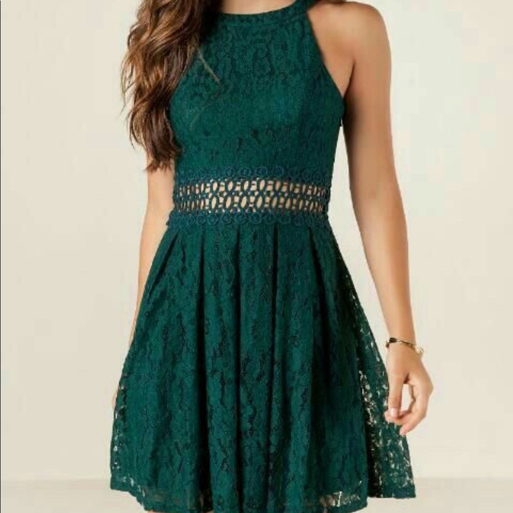 Holiday Lace Cutout Dress